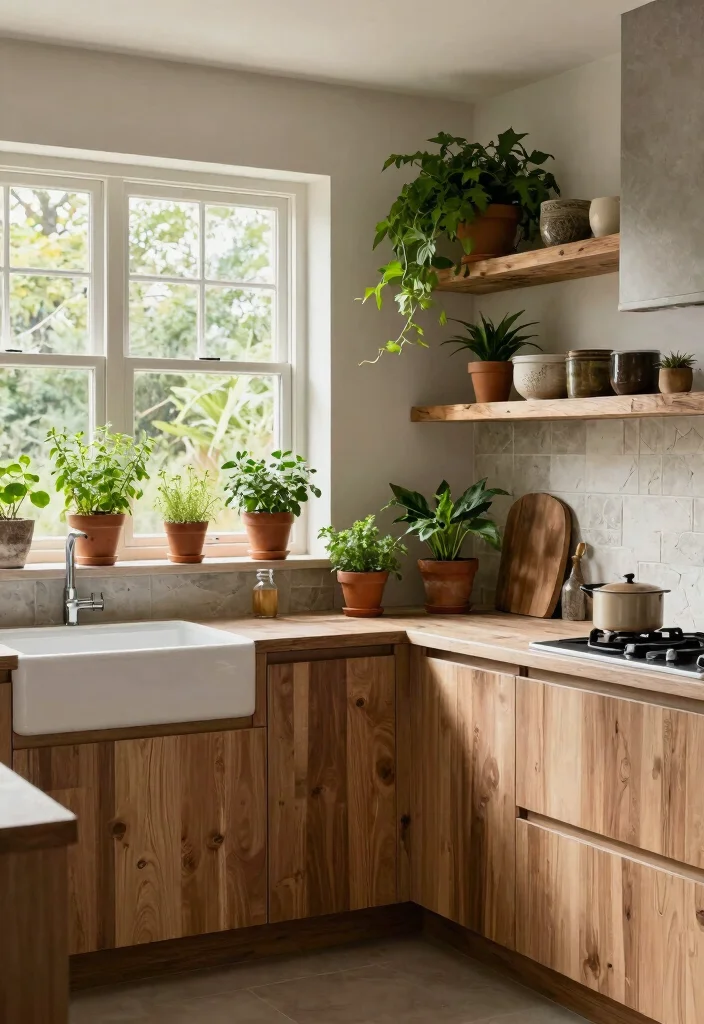 18 Cappuccino Kitchen Cabinets Ideas With Soft Warm Tone 12 18 Cappuccino Kitchen Cabinets Ideas With Soft Warm Tone - 12. Nature-Inspired Elements 1