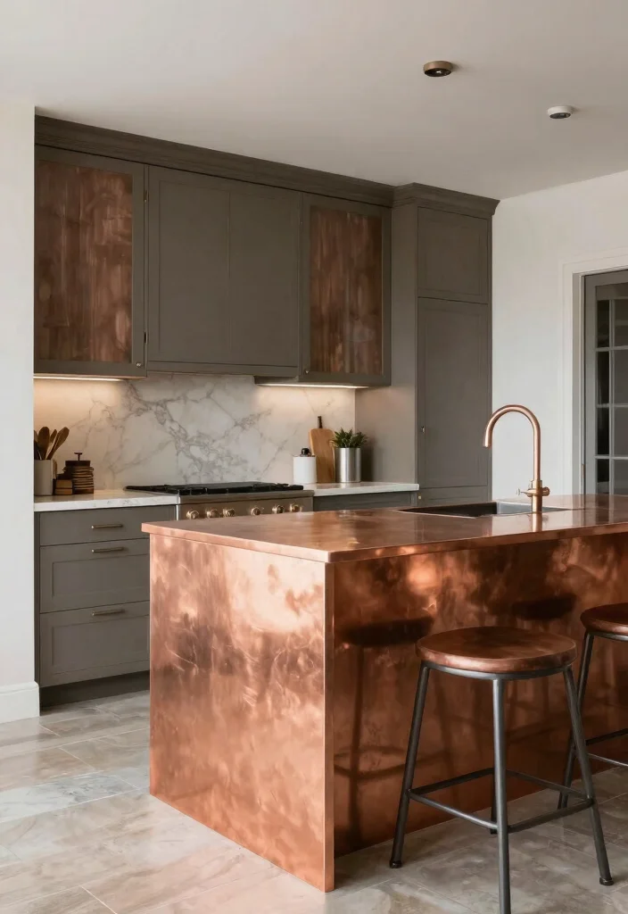 18 Copper Countertops Kitchen Ideas With Bold Character - 10. Transitional Style 1