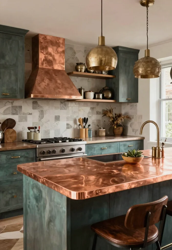 18 Copper Countertops Kitchen Ideas With Bold Character - 18. Create Your Unique Look 1