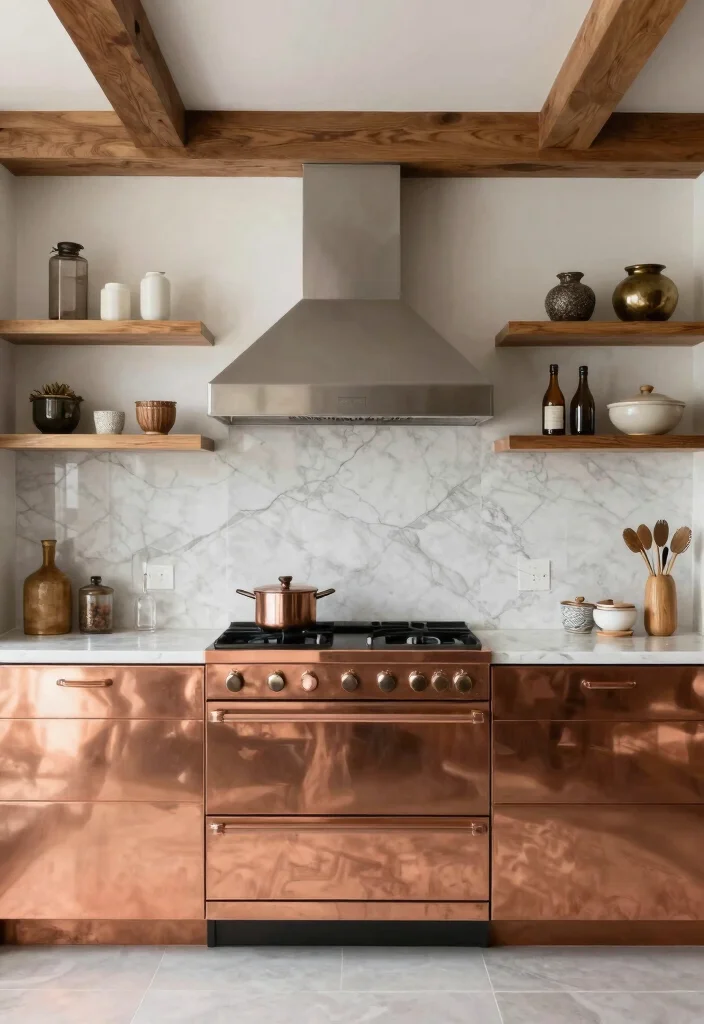 18 Copper Countertops Kitchen Ideas With Bold Character - 6. Mixed Materials Magic 1