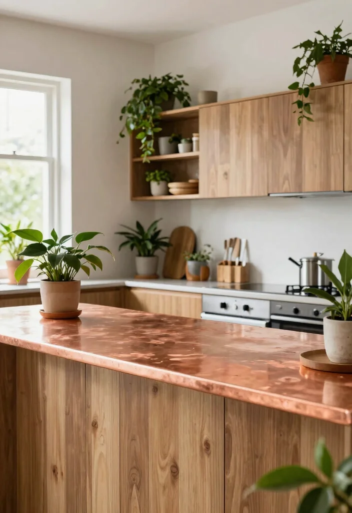 18 Copper Countertops Kitchen Ideas With Bold Character - 7. Eco-Friendly Copper 1