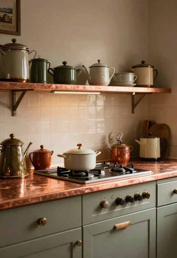 18 Copper Countertops Kitchen Ideas With Bold Character - 8. Vintage Accents 1