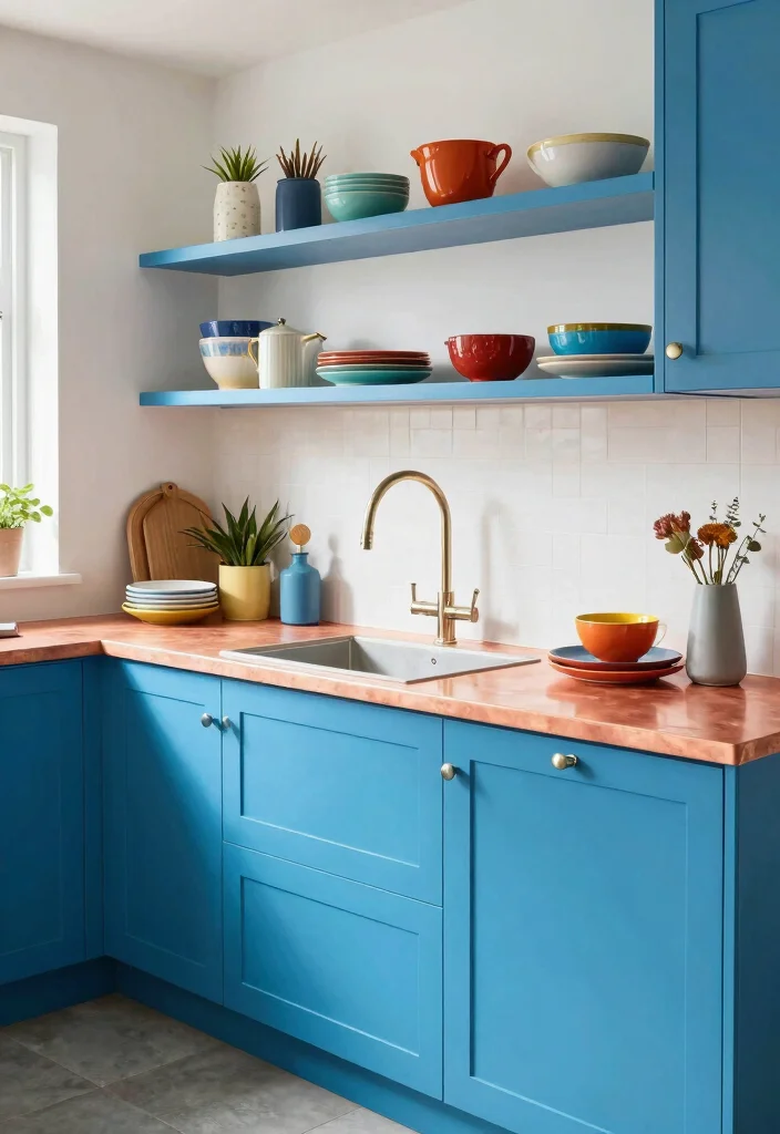 18 Copper Countertops Kitchen Ideas With Bold Character - 9. Color Pops with Copper 1