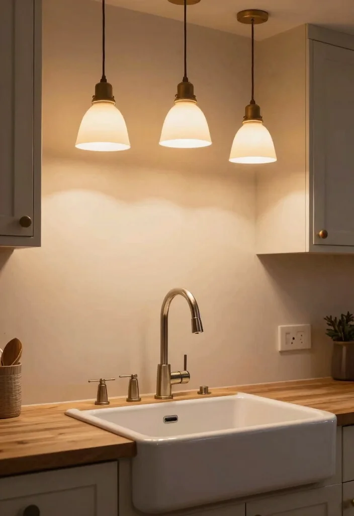 18 Farmhouse Kitchen Sink Ideas With Timeless Charm 16 18 Farmhouse Kitchen Sink Ideas With Timeless Charm - 16. Farmhouse Sink with Feature Lighting 1