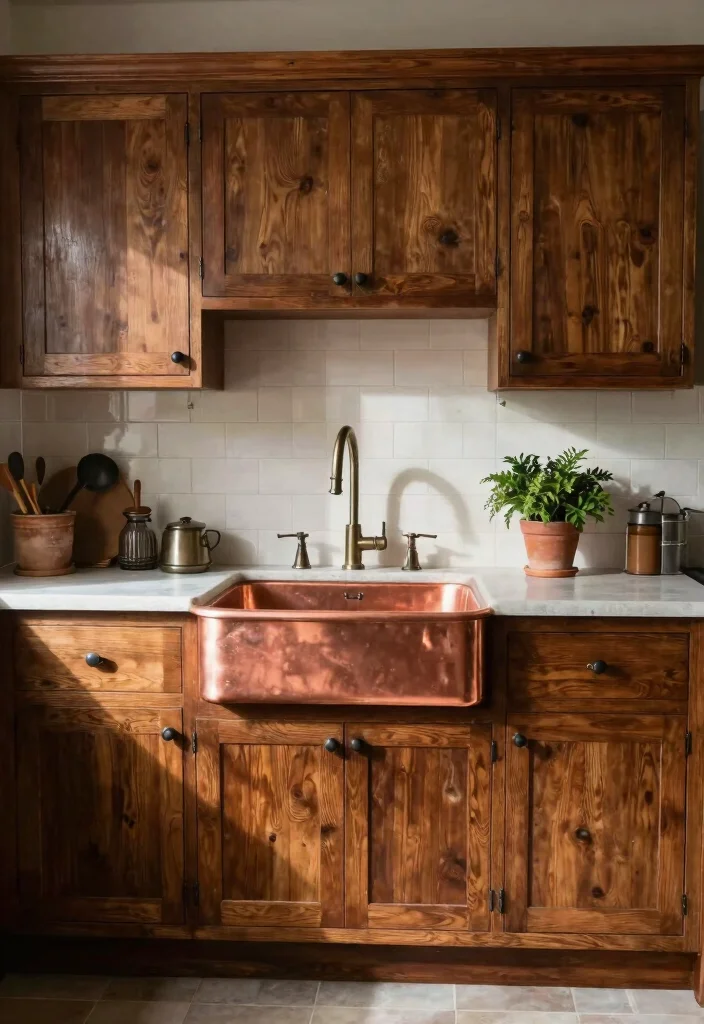 18 Farmhouse Kitchen Sink Ideas With Timeless Charm 5 18 Farmhouse Kitchen Sink Ideas With Timeless Charm - 5. Apron Front with Copper Accents 1