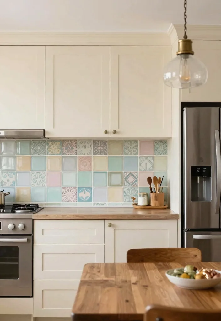 18 Glass Kitchen Backsplash Ideas With Sleek Shine 14 18 Glass Kitchen Backsplash Ideas With Sleek Shine - 14. Vintage-Inspired Glass for Retro Charm 1