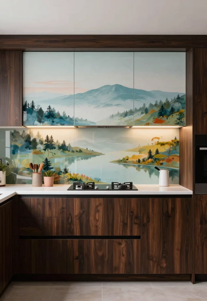 18 Glass Kitchen Backsplash Ideas With Sleek Shine 15 18 Glass Kitchen Backsplash Ideas With Sleek Shine - 15. Custom Printed Glass for Personal Flair 1