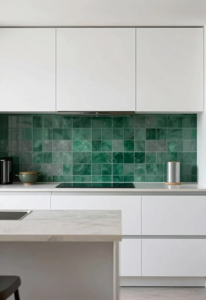 18 Glass Kitchen Backsplash Ideas With Sleek Shine 17 18 Glass Kitchen Backsplash Ideas With Sleek Shine - 17. Two-Tone Glass for a Modern Twist 1