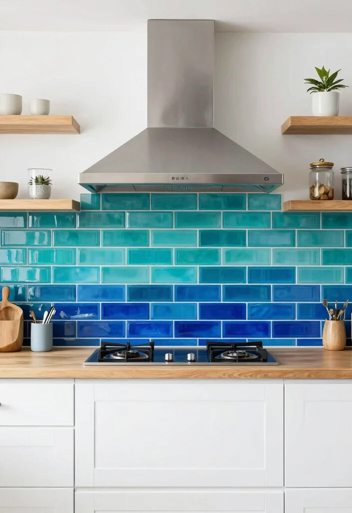18 Glass Kitchen Backsplash Ideas With Sleek Shine 2 18 Glass Kitchen Backsplash Ideas With Sleek Shine - 2. Colored Glass for a Pop of Personality 1