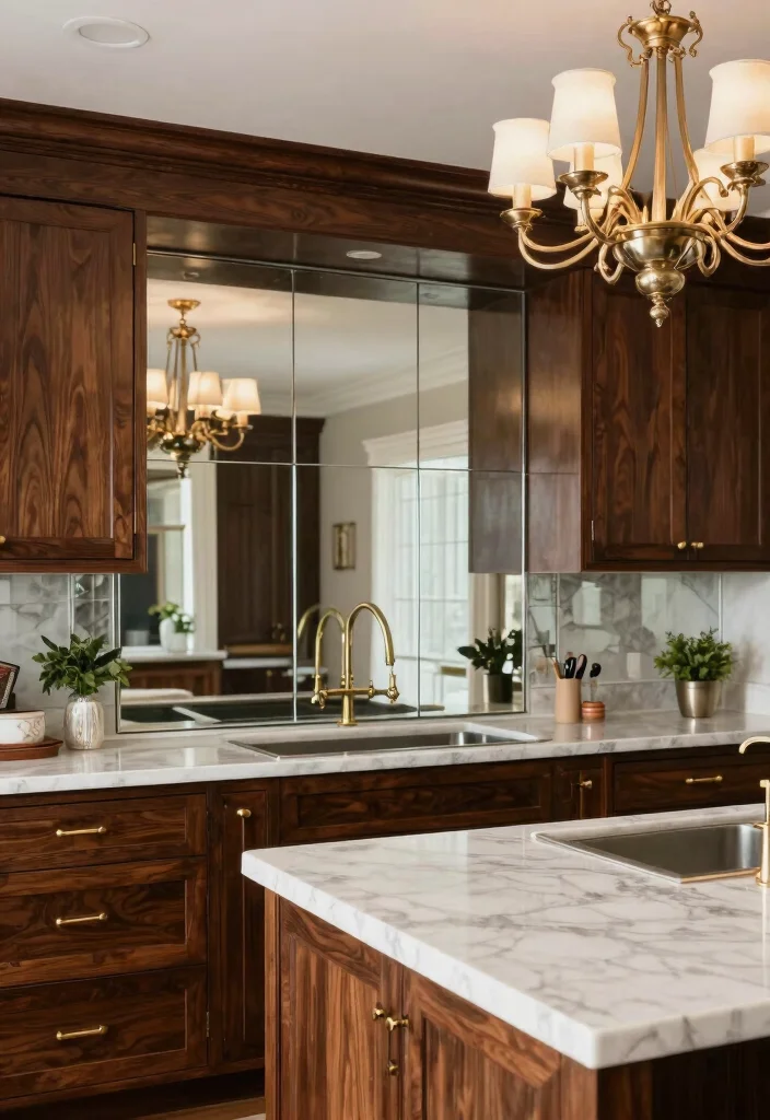 18 Glass Kitchen Backsplash Ideas With Sleek Shine 4 18 Glass Kitchen Backsplash Ideas With Sleek Shine - 4. Mirror Glass for Luxe Vibes 1