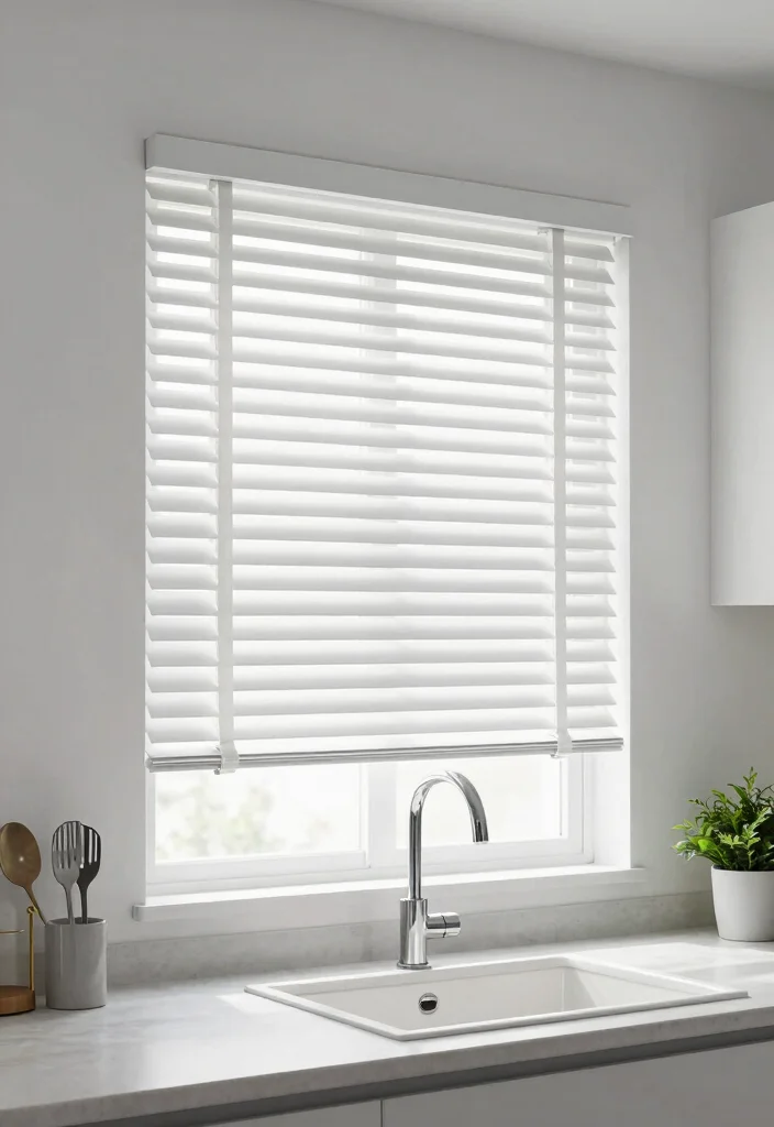 18 Kitchen Blinds Ideas Above Sink That Look Sleek - 15. Venetian Blinds 1