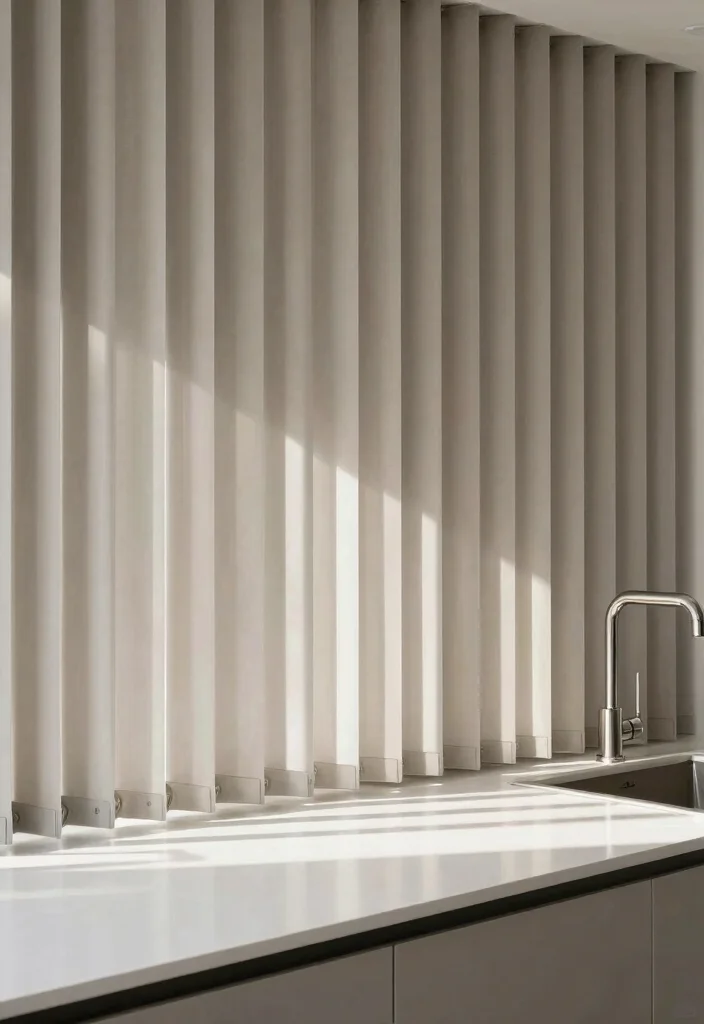 18 Kitchen Blinds Ideas Above Sink That Look Sleek - 4. Vertical Blinds 1