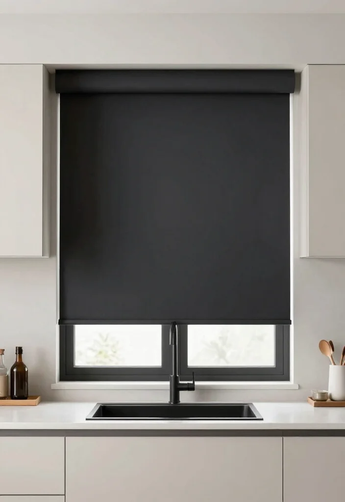 18 Kitchen Blinds Ideas Above Sink That Look Sleek - 8. Blackout Shades 1