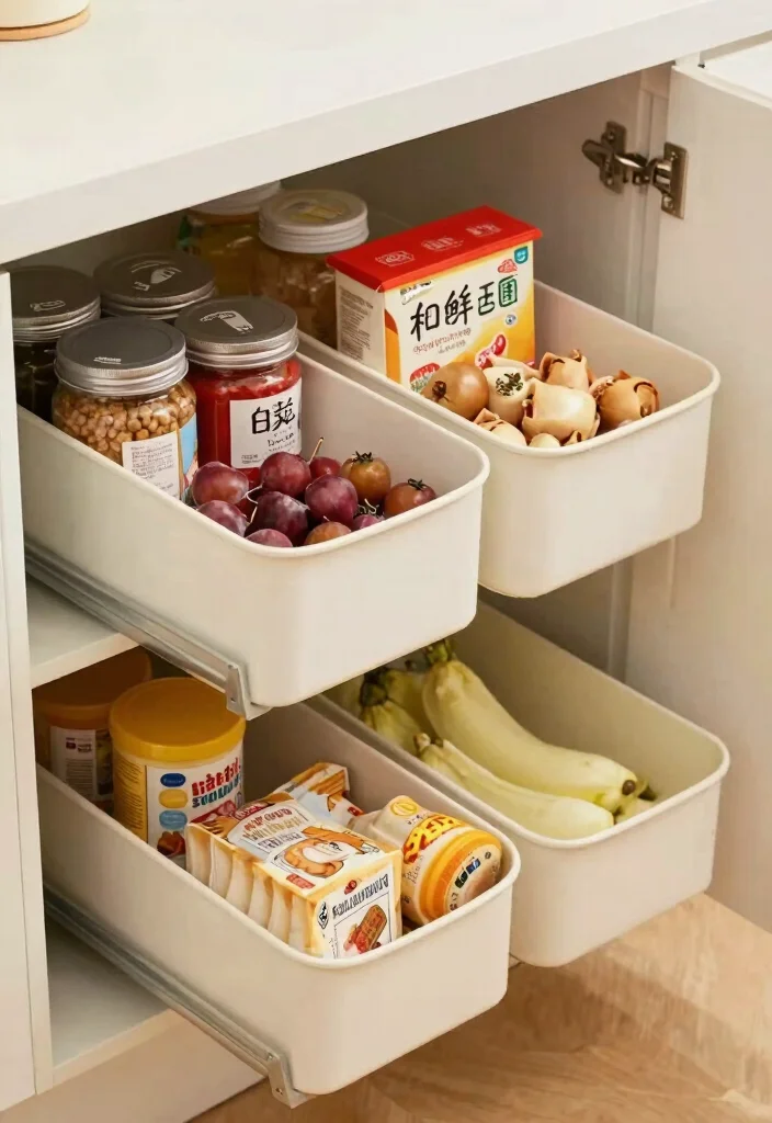 18 Kitchen Pantry Organization Ideas That Maximize Storage - 13. Implement Pull-Out Bins 1