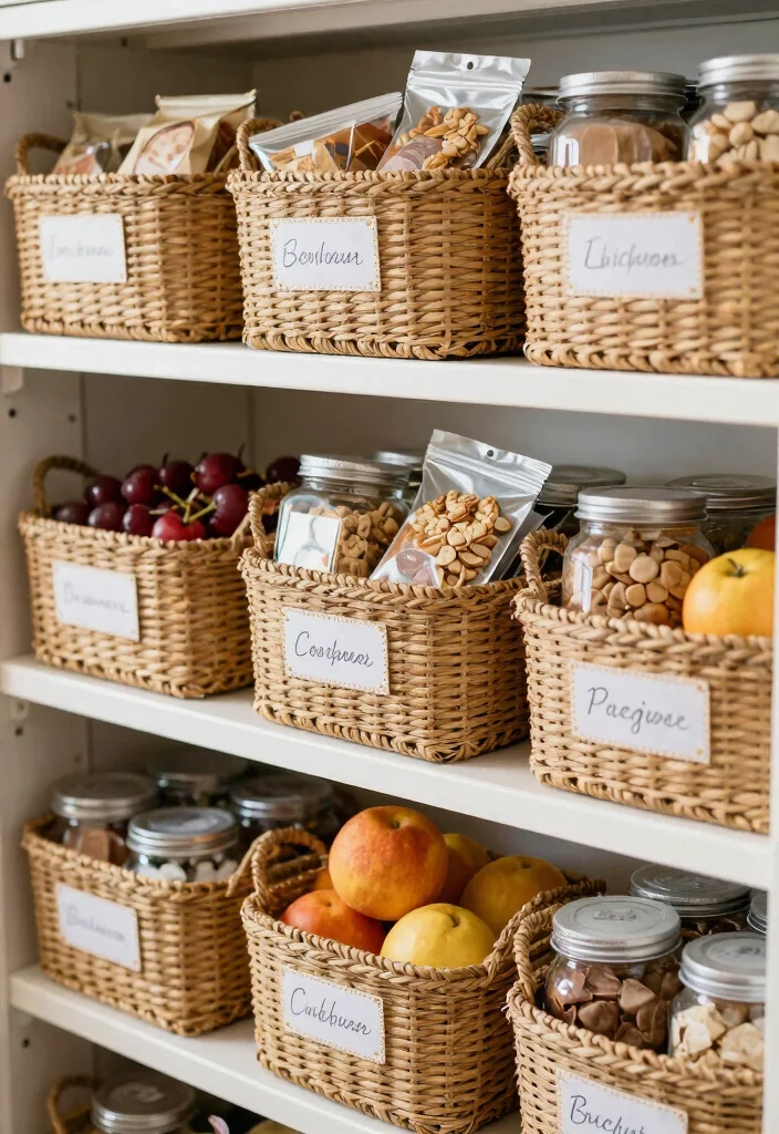 18 Kitchen Pantry Organization Ideas That Maximize Storage - 8. Incorporate Baskets 1