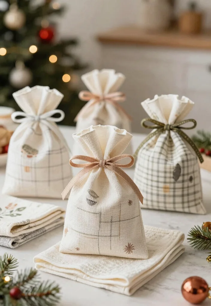 18 Kitchen Towels Crafts Ideas With Cute DIY Touch 18 18 Kitchen Towels Crafts Ideas With Cute DIY Touch - 18. Towel Gift Bags 1