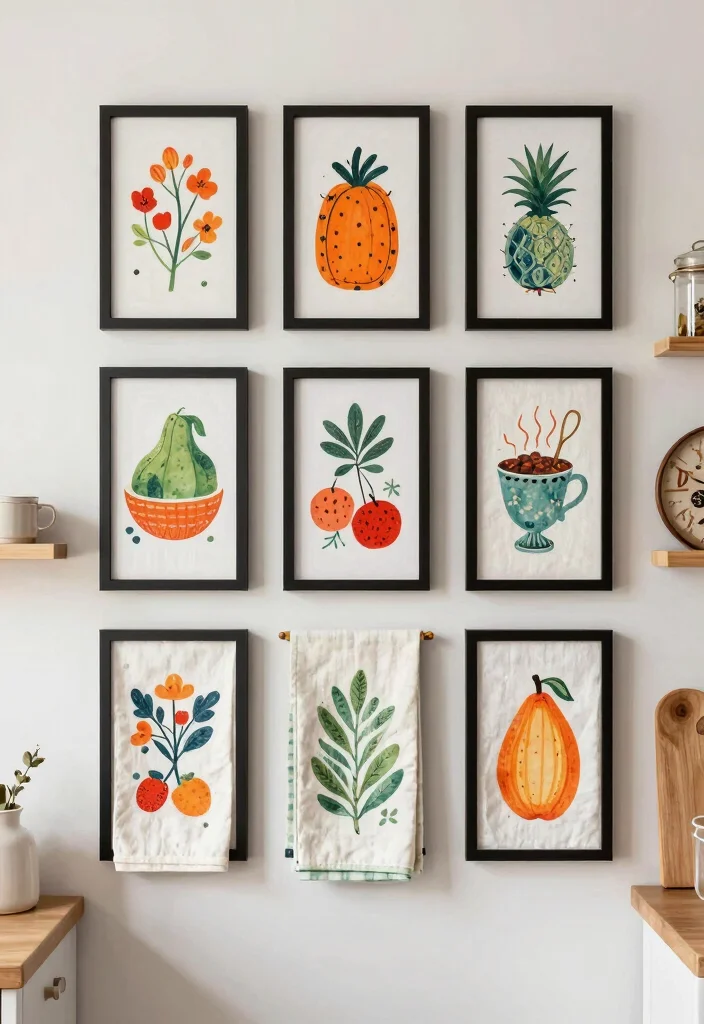 18 Kitchen Towels Crafts Ideas With Cute DIY Touch 5 18 Kitchen Towels Crafts Ideas With Cute DIY Touch - 5. Kitchen Towel Wall Art 1