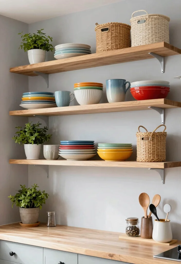 18 Kitchen Wooden Shelves Ideas With Natural Warmth 3 18 Kitchen Wooden Shelves Ideas With Natural Warmth - 3. Open Shelving for Easy Access 1