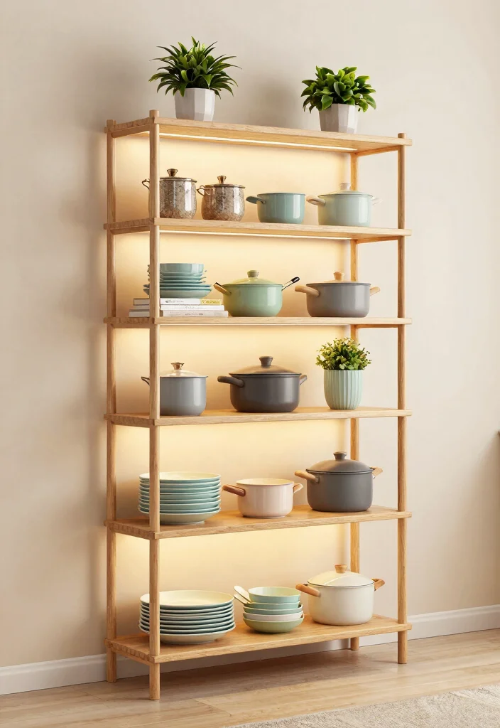 18 Kitchen Wooden Shelves Ideas With Natural Warmth 7 18 Kitchen Wooden Shelves Ideas With Natural Warmth - 7. Multi-Tiered Shelving Units 1