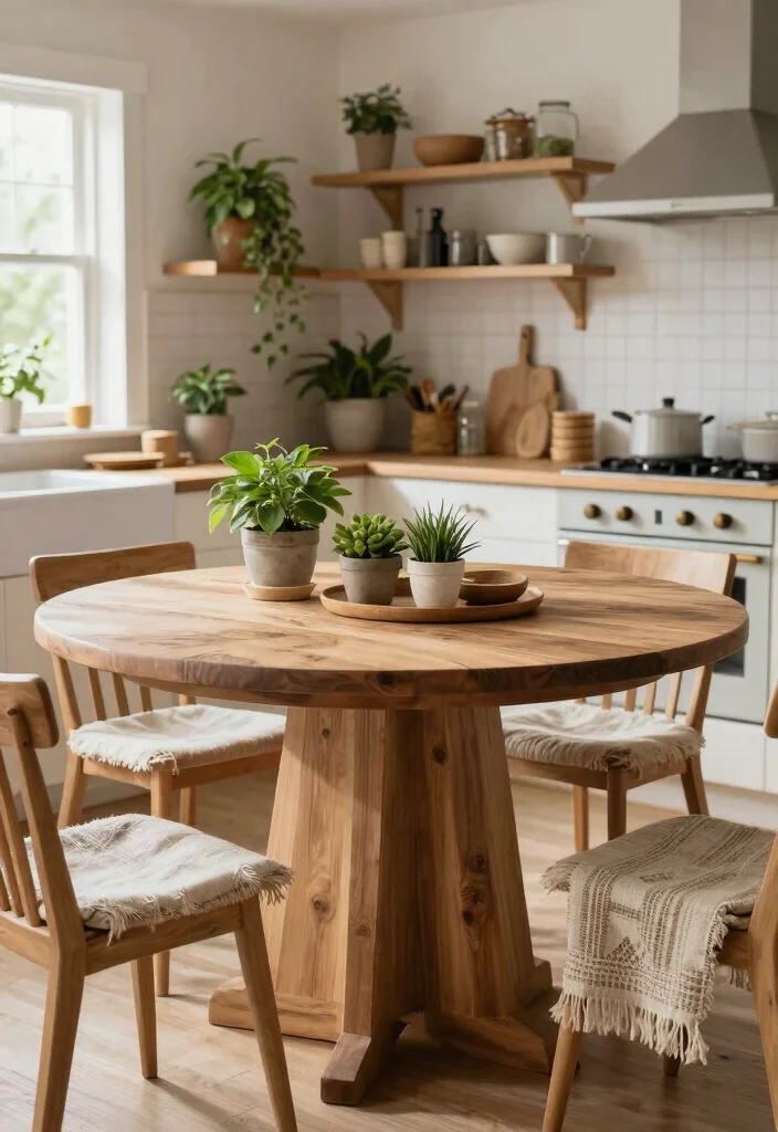 18 Round Farmhouse Kitchen Table Ideas With Cozy Appeal 13 18 Round Farmhouse Kitchen Table Ideas With Cozy Appeal - 13. Eco-Friendly Choices 1