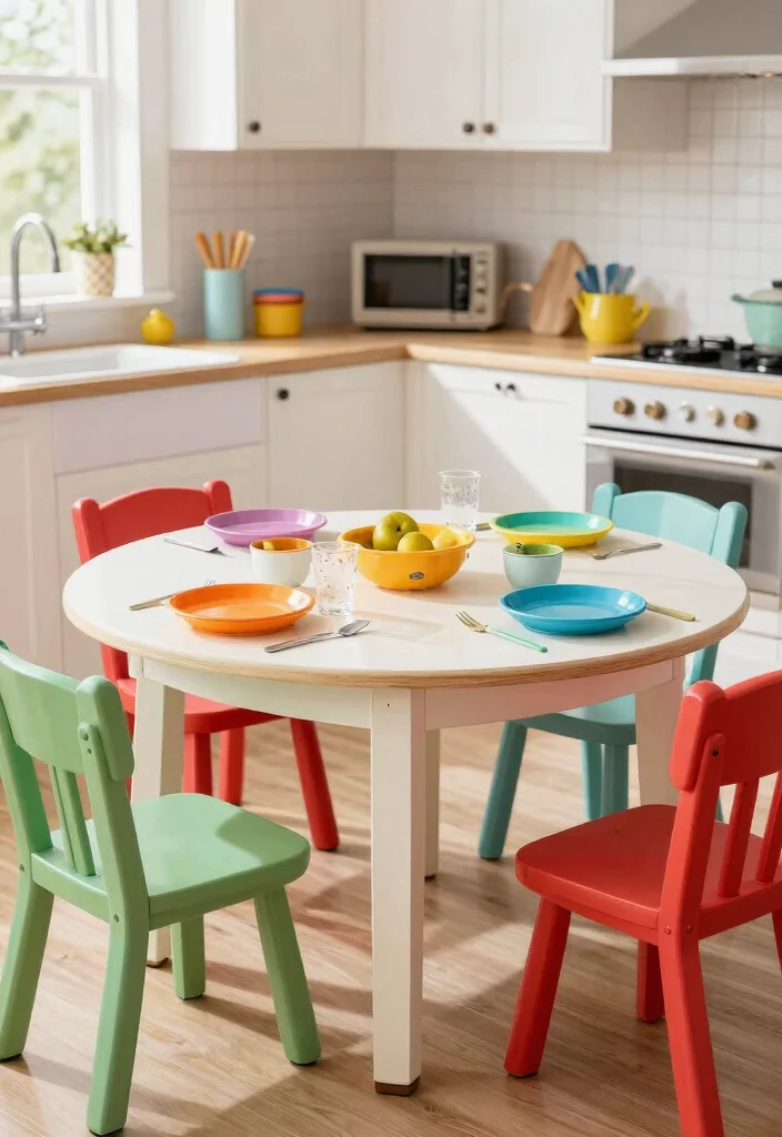 18 Round Farmhouse Kitchen Table Ideas With Cozy Appeal 14 18 Round Farmhouse Kitchen Table Ideas With Cozy Appeal - 14. Child-Friendly Design 1