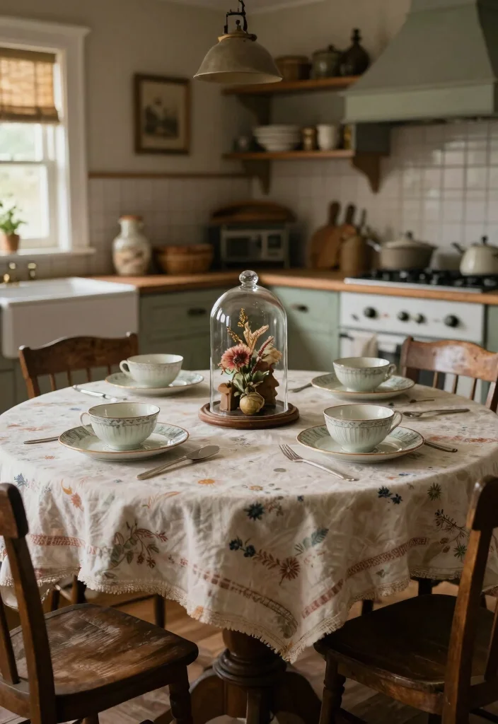 18 Round Farmhouse Kitchen Table Ideas With Cozy Appeal 15 18 Round Farmhouse Kitchen Table Ideas With Cozy Appeal - 15. Vintage Touches 1