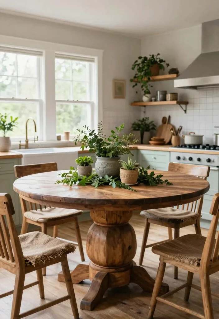 18 Round Farmhouse Kitchen Table Ideas With Cozy Appeal 16 18 Round Farmhouse Kitchen Table Ideas With Cozy Appeal - 16. Dine with Nature 1