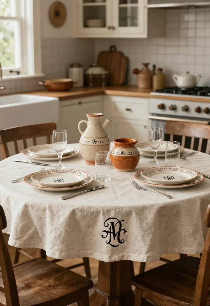 18 Round Farmhouse Kitchen Table Ideas With Cozy Appeal 18 18 Round Farmhouse Kitchen Table Ideas With Cozy Appeal - 18. Personalized Tableware 1