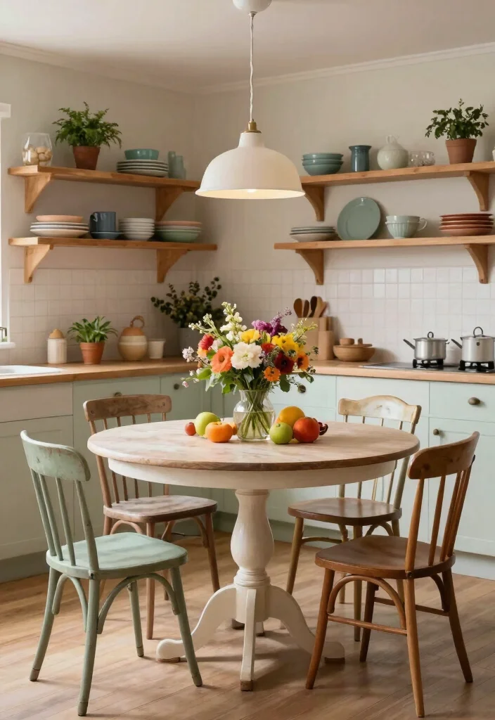 18 Round Farmhouse Kitchen Table Ideas With Cozy Appeal 2 18 Round Farmhouse Kitchen Table Ideas With Cozy Appeal - 2. Farmhouse Table With a Twist 1