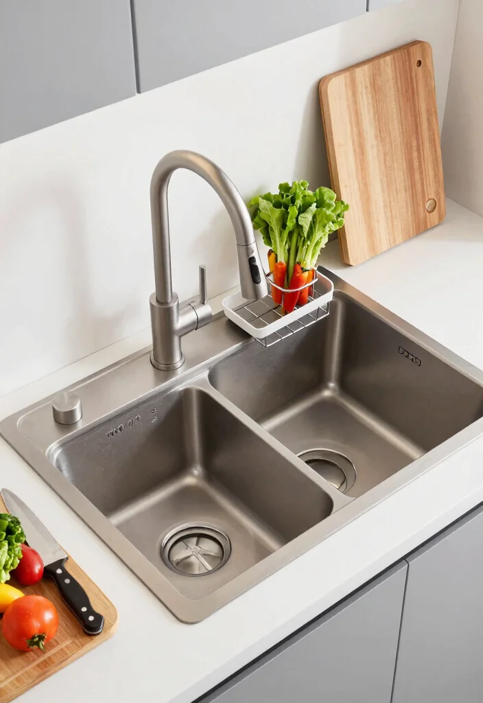 18 Small Kitchen Sink Ideas With Compact Function 3 18 Small Kitchen Sink Ideas With Compact Function - 3. Multi-Functional Sinks with Attached Accessories 1