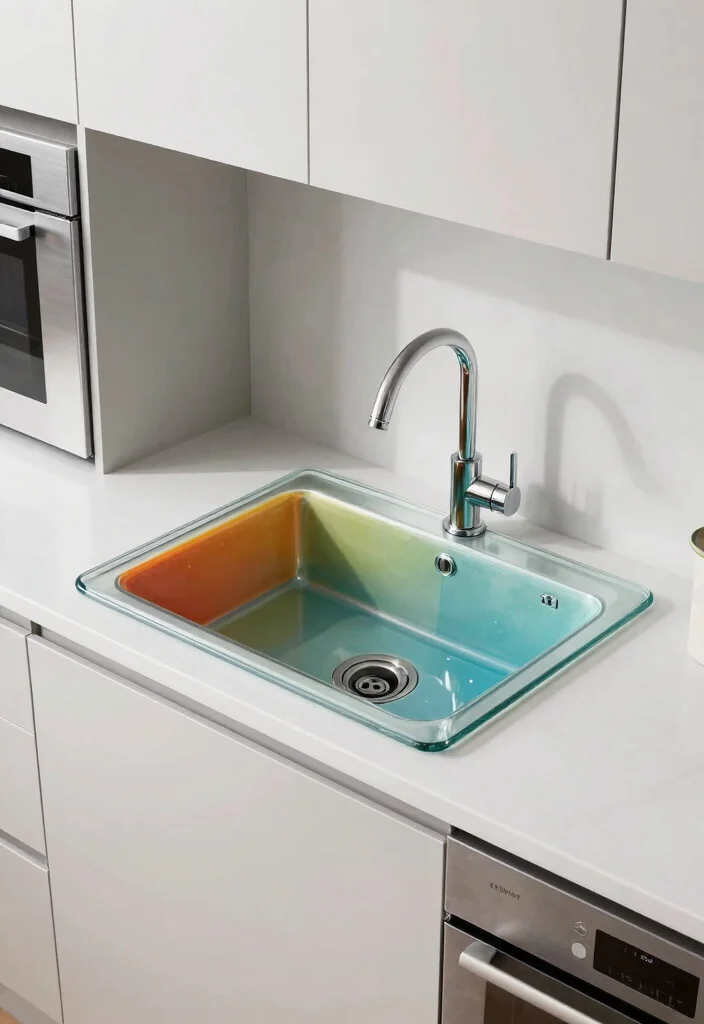 18 Small Kitchen Sink Ideas With Compact Function 9 18 Small Kitchen Sink Ideas With Compact Function - 9. Glass Sinks for Unique Design 1
