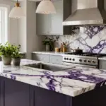 18 Viola Marble Kitchen Ideas With Luxurious Veining