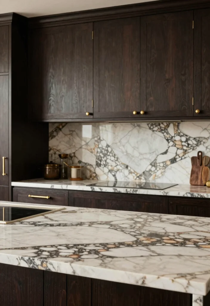 18 Viola Marble Kitchen Ideas With Luxurious Veining 6 18 Viola Marble Kitchen Ideas With Luxurious Veining - 6. Viola Marble with Dark Cabinetry 1