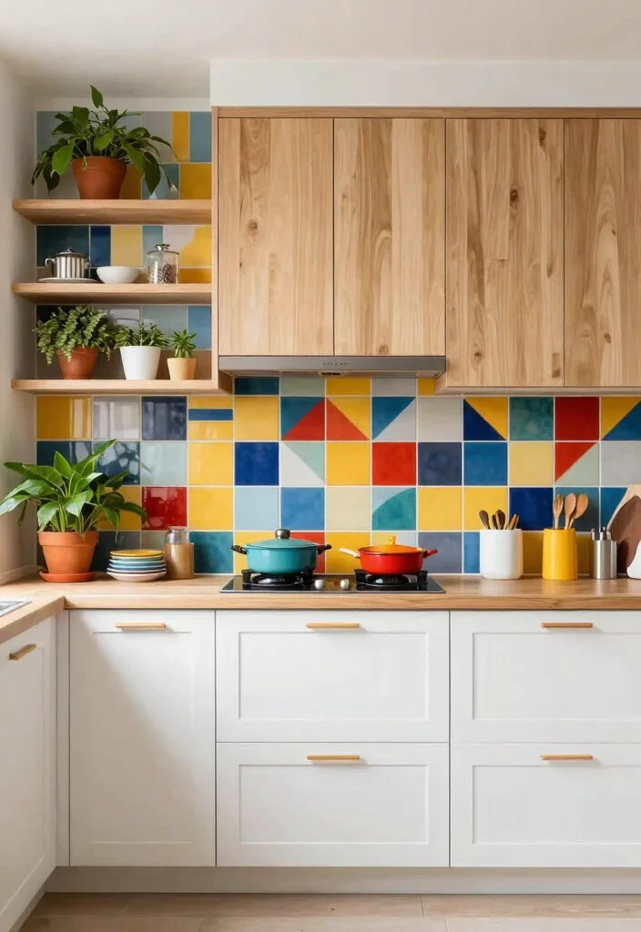 18 White Oak Kitchen Cabinets Ideas With Warm Natural Elegance - 13. Artistic Backdrops 1