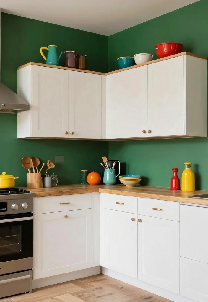 18 White Oak Kitchen Cabinets Ideas With Warm Natural Elegance - 14. Bold Color Coordination 1