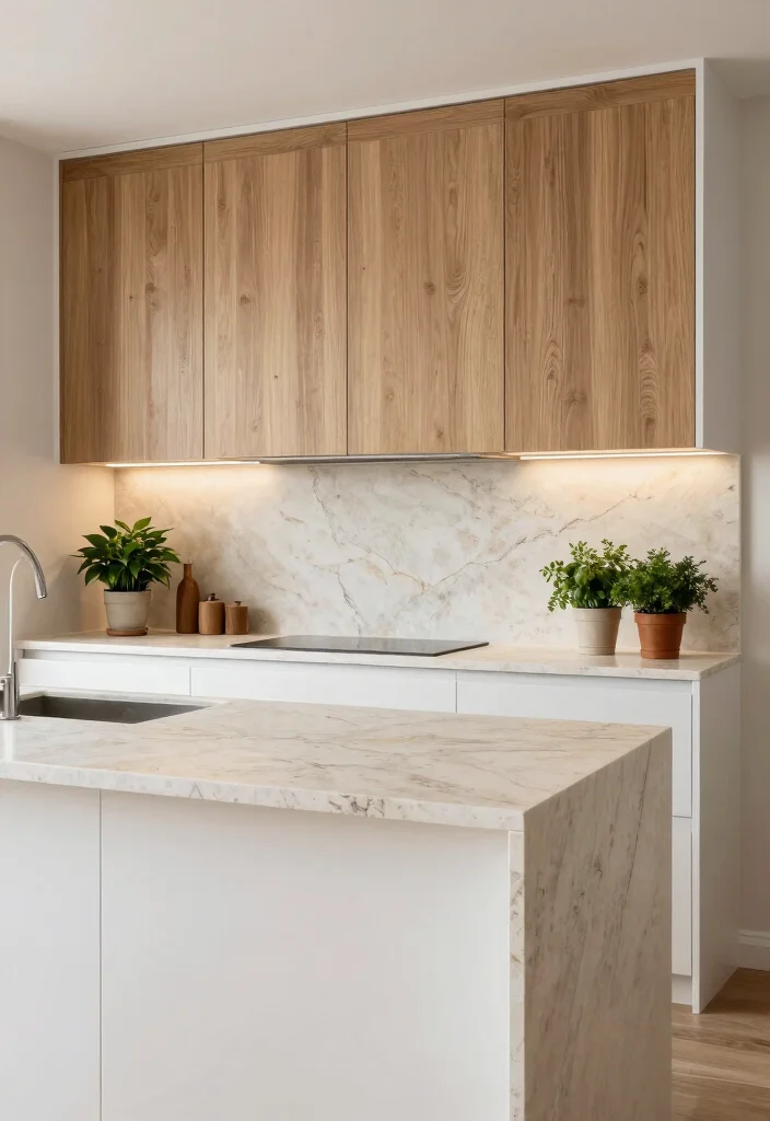 18 White Oak Kitchen Cabinets Ideas With Warm Natural Elegance - 5. Integrating Natural Stone Countertops 1