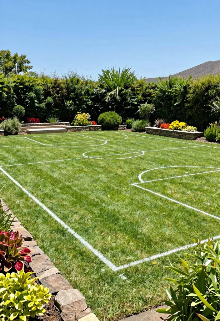 10 Basketball Court Backyard Ideas That Fit Tight Spaces on a Budget - 3. Grass Court with Natural Barriers 1
