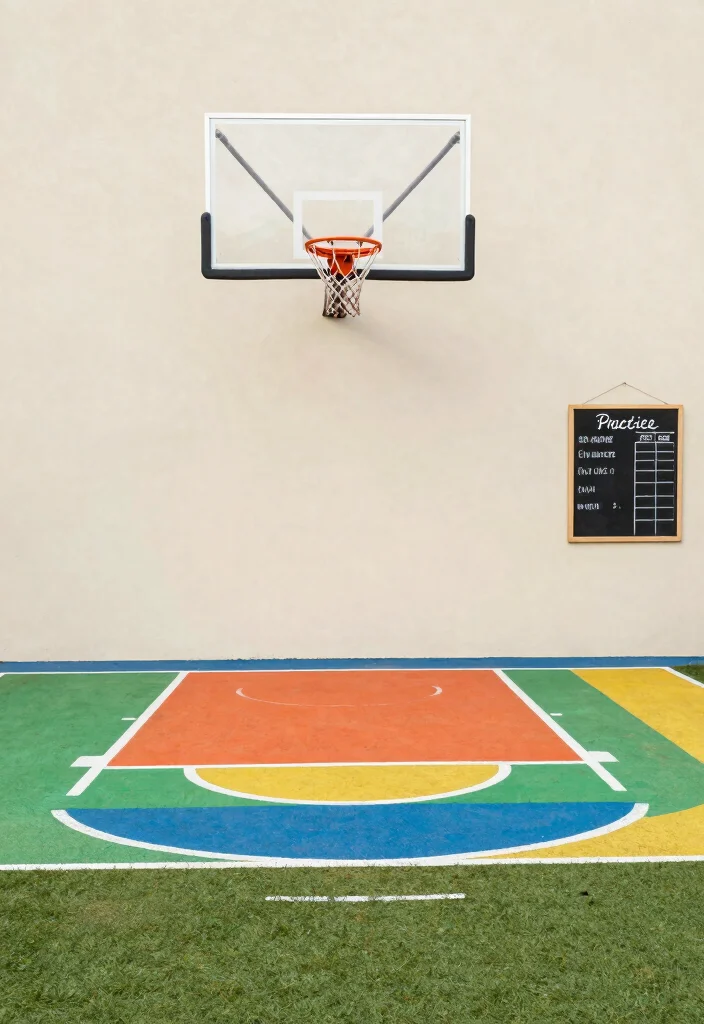 10 Basketball Court Backyard Ideas That Fit Tight Spaces on a Budget - 9. Using Wall Space for a Court 1