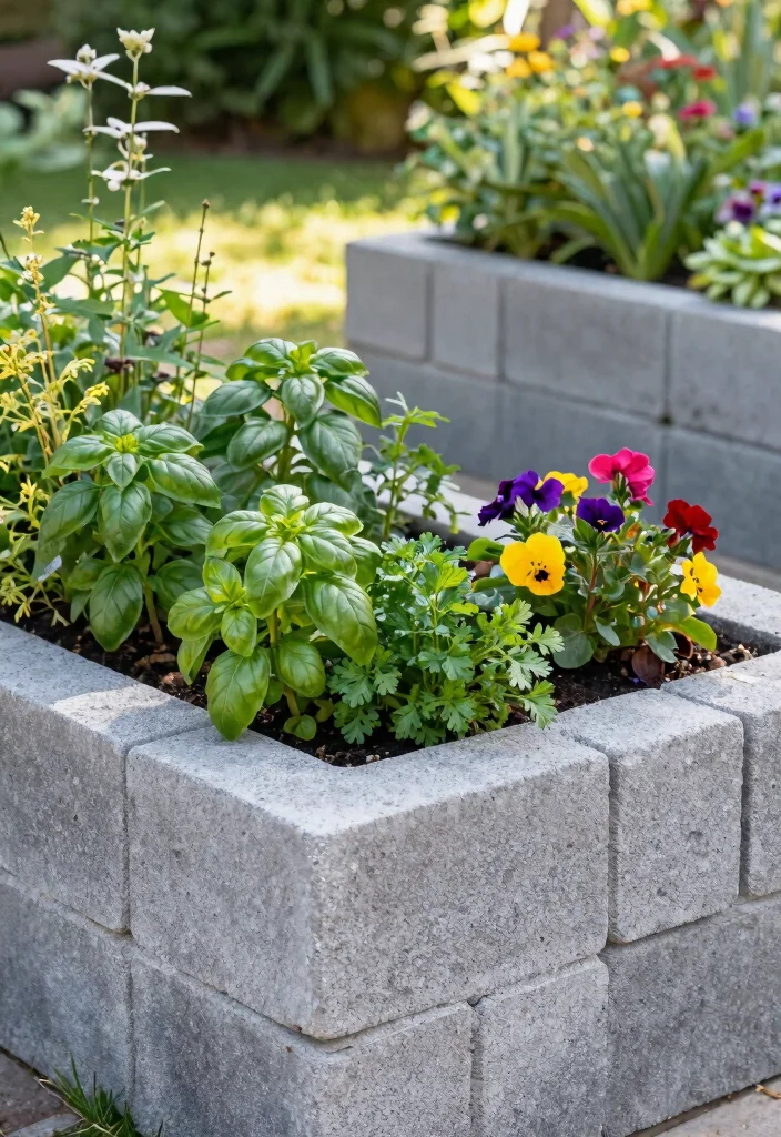 12 Cheap Raised Garden Beds That Don't Fall Apart by Fall - 2. Cinder Block Planters 1