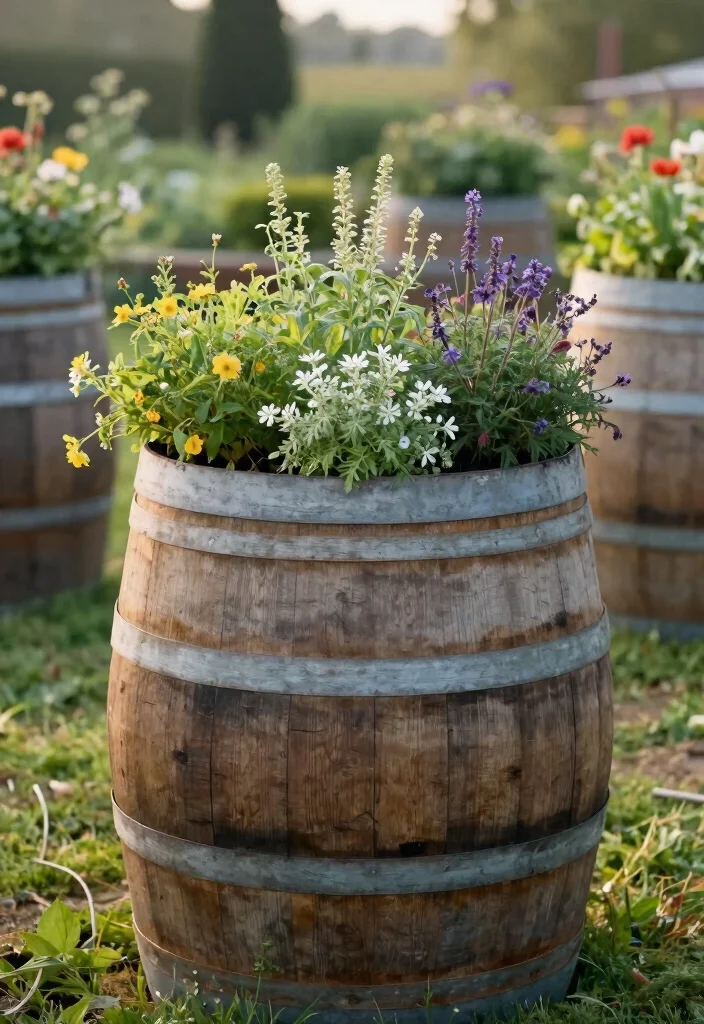 12 Cheap Raised Garden Beds That Don't Fall Apart by Fall - 8. Wine Barrel Planters 1