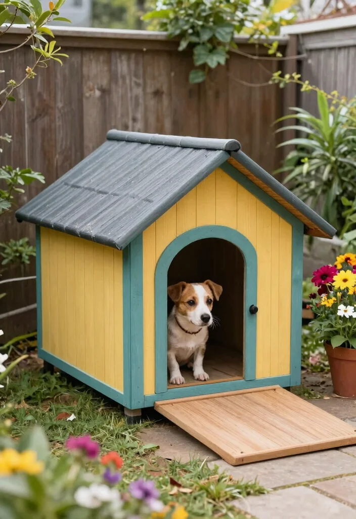 12 Dog Cage Outdoor Ideas That Provide Shade and Stay Secure - 11. Compact Dog House with Attached Run 1