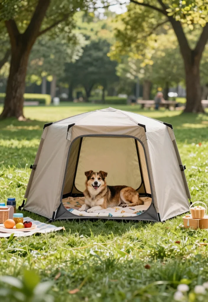 12 Dog Cage Outdoor Ideas That Provide Shade and Stay Secure - 3. Portable Outdoor Dog Shelter 1