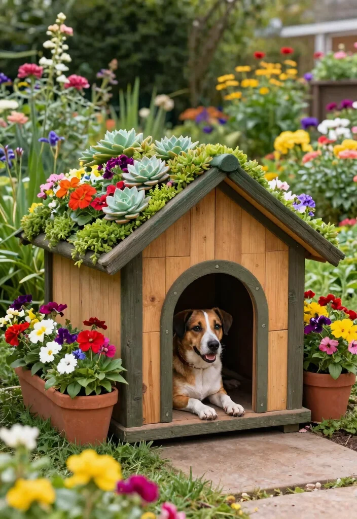 12 Dog Cage Outdoor Ideas That Provide Shade and Stay Secure - 5. Garden Dog House with a Twist 1