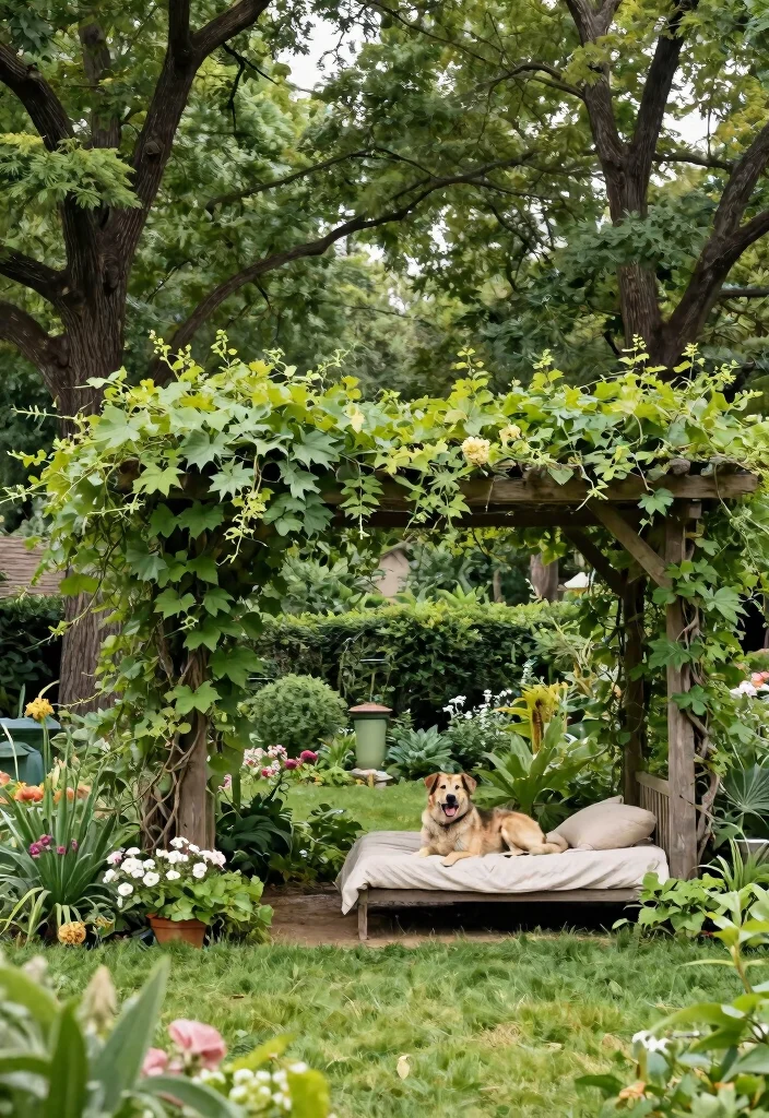 12 Dog Cage Outdoor Ideas That Provide Shade and Stay Secure - 9. Natural Shade Canopy 1