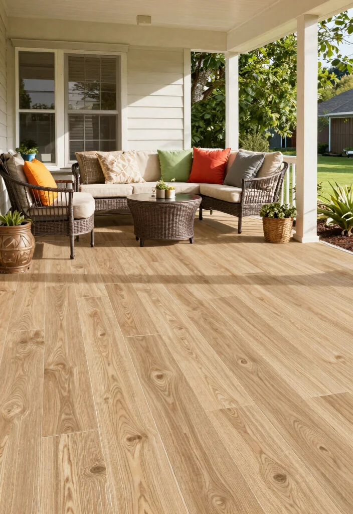 12 Front Porch Tile Ideas That Handle Weather and Foot Traffic - 11. Vinyl Tiles for Low Maintenance 1