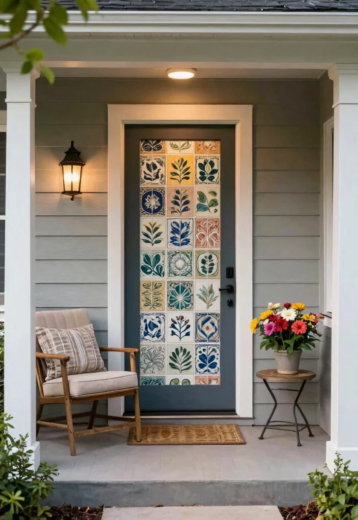 12 Front Porch Tile Ideas That Handle Weather and Foot Traffic - 12. Customizable Tiles for Unique Designs 1
