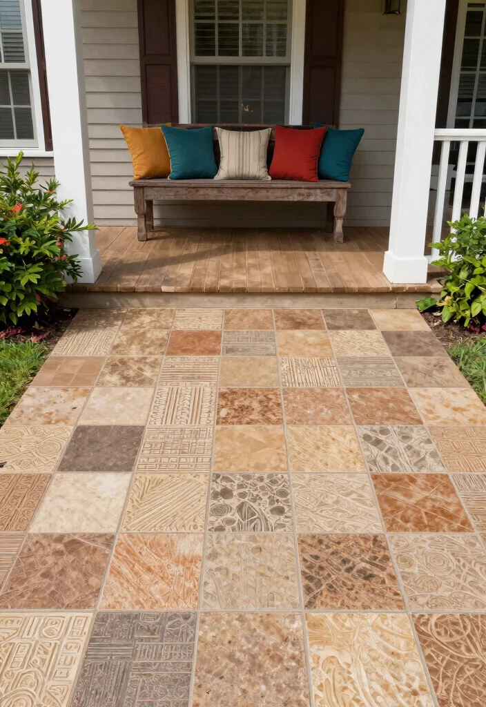12 Front Porch Tile Ideas That Handle Weather and Foot Traffic - 5. Textured Tiles for Safety and Aesthetics 1
