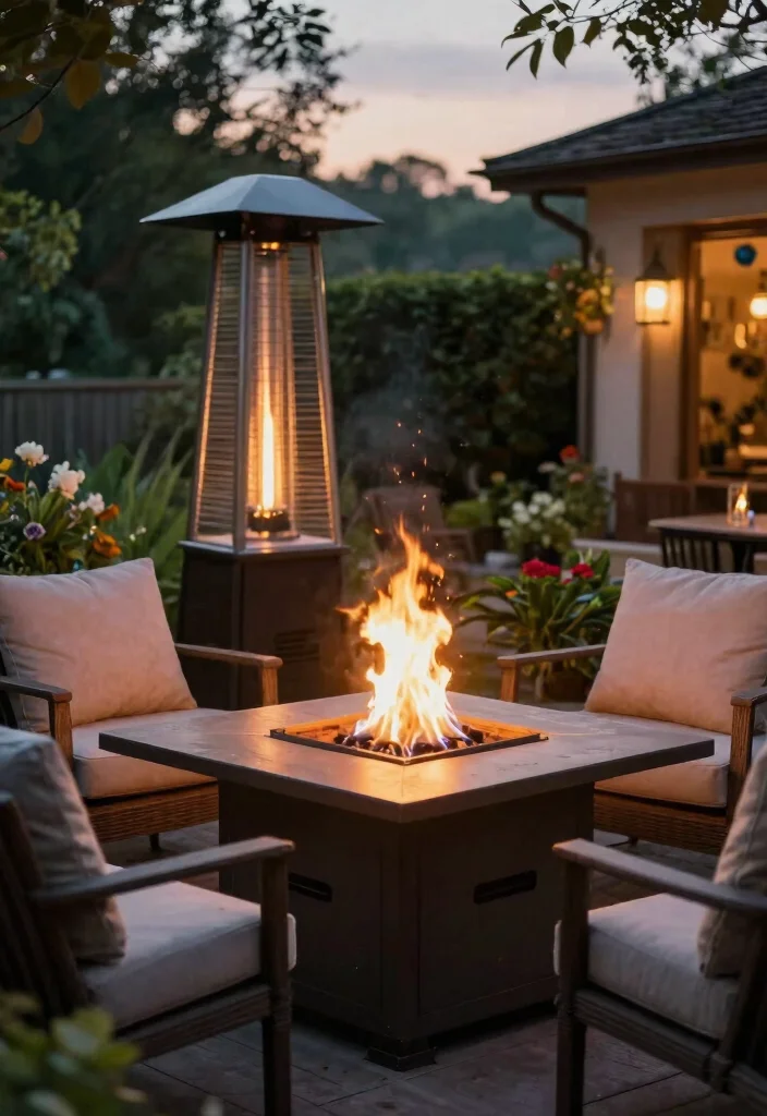 12 Gas Fire Pit Table Ideas That Don't Need a Propane Tank Swap Weekly - 12. Fire Pit Table with Wind Guard 1