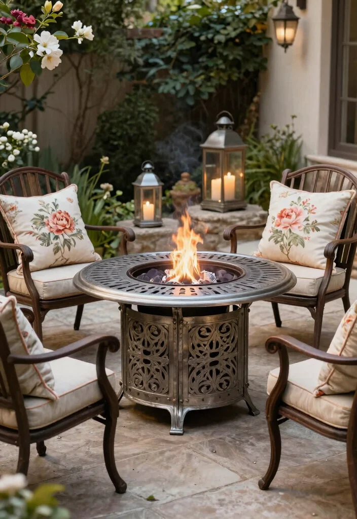 12 Gas Fire Pit Table Ideas That Don't Need a Propane Tank Swap Weekly - 6. Vintage Style with a Twist 1