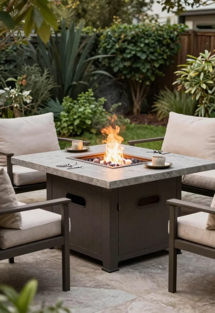 12 Gas Fire Pit Table Ideas That Don't Need a Propane Tank Swap Weekly - 8. Fire Table with Integrated Storage 1